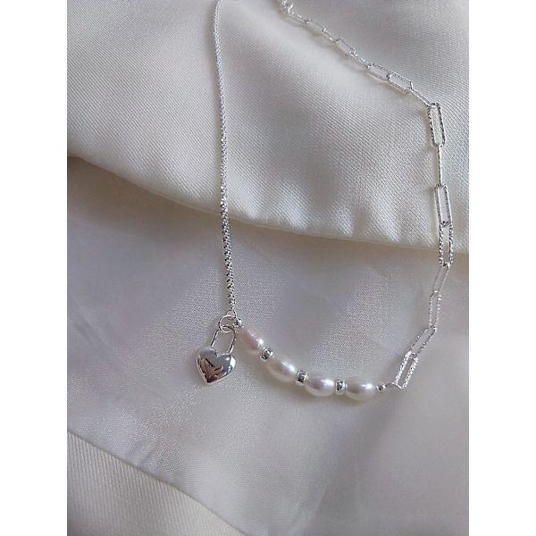 Kaulakoruheart Stud hopea muotikorut Ac5004
