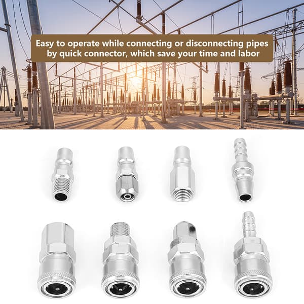 Pneumatisk Quick Connect Koblingssæt 8 Dele 1 4 Tommer Luftkompressor Slangefitting