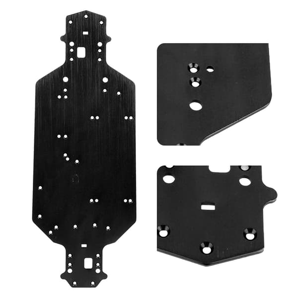 Opgraderingsdele til chassis i aluminiumslegering, tilbehør kompatibelt med HSP 03001 RC bilmodel, sort