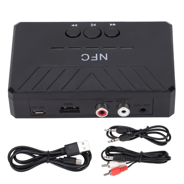 NFC 5.0 Bluetooth-mottaker USB AUX trådløs lydadapter bil hjem stereo