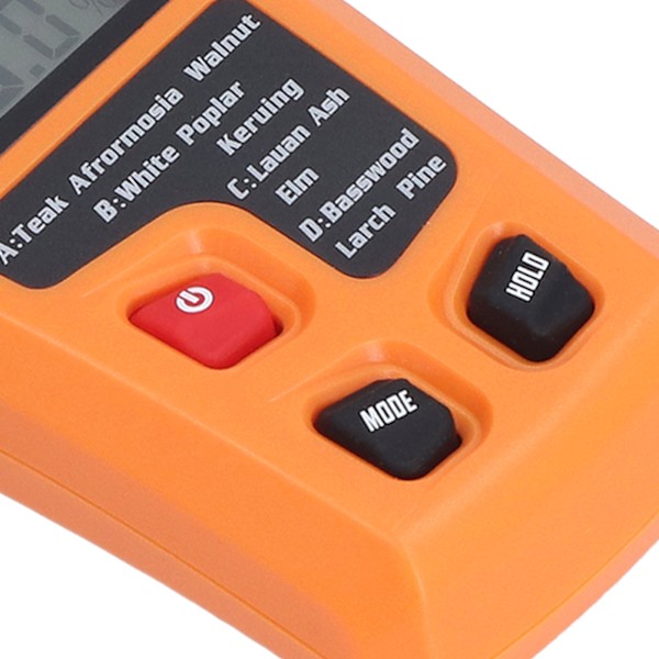 Högprecisions Träfuktmätare med 4 Lägen - Orange Detektor för Byggmaterial & Papperskartonger