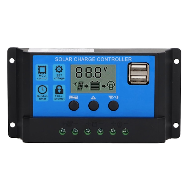 12V 24V Solpanel Controller PWM MPPT Solcelleoplader 100A LCD-display