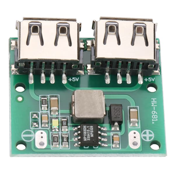 9V 12V 24V til 5V 3A DC Step Down Strømomformer Dobbelt USB Opladermodul