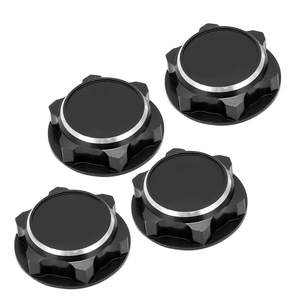Svart 17mm Lättvikts Aluminiumlegering Hex Låsmutter Dammtät för 1 8 RC Bil