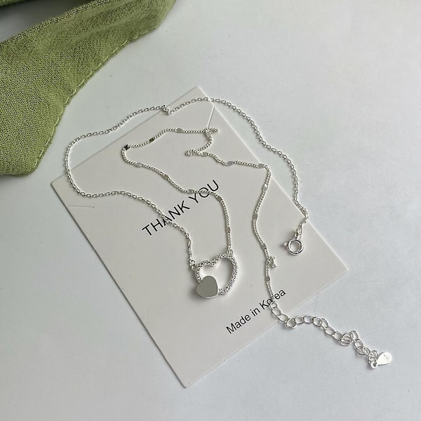 Halsband hjärta Stud Silver Modesmycken Ac5162