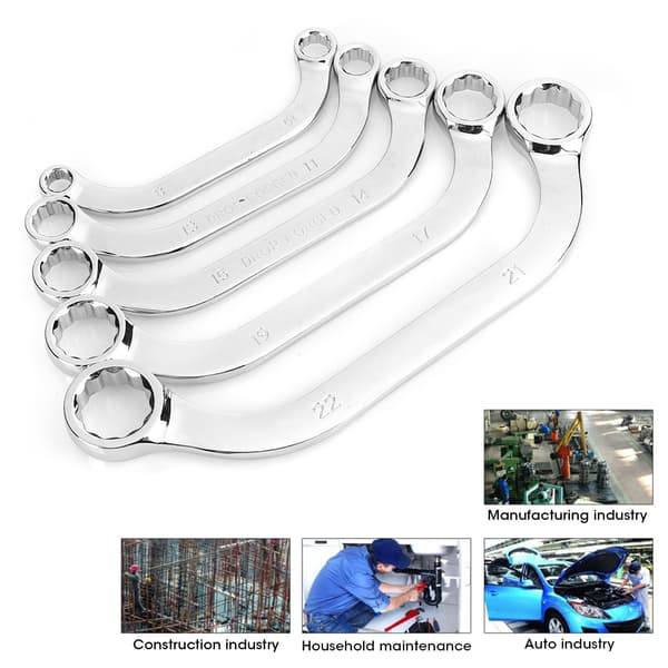 5 stk./sæt Dobbelt Endenøgle Multifunktionel 45# Stål Dodecagon Kombination C Spændnøgle 8‑22mm