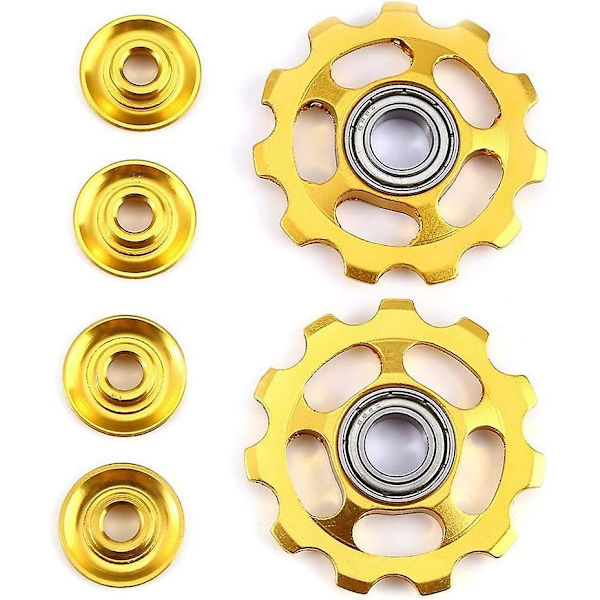 Set med 2 bältescykelhjullager 11t aluminium för Shimano (guld)
