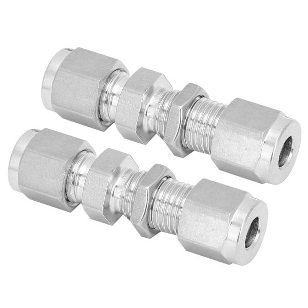 2 STK 316 Rustfrit Stål Kompressionsmuffe Dobbelt Ferrule Fitting Tilbehør 6mm