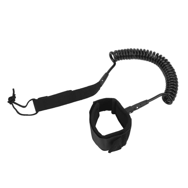 Justerbart Elastiskt TPU Surfbrädeskoppel 8ft 2.44m Svart Omlindad Ankelrem för Paddleboards Longboards
