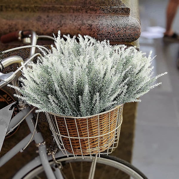 10 buketter med kunstige blomster, der imiterer plastikplanter White