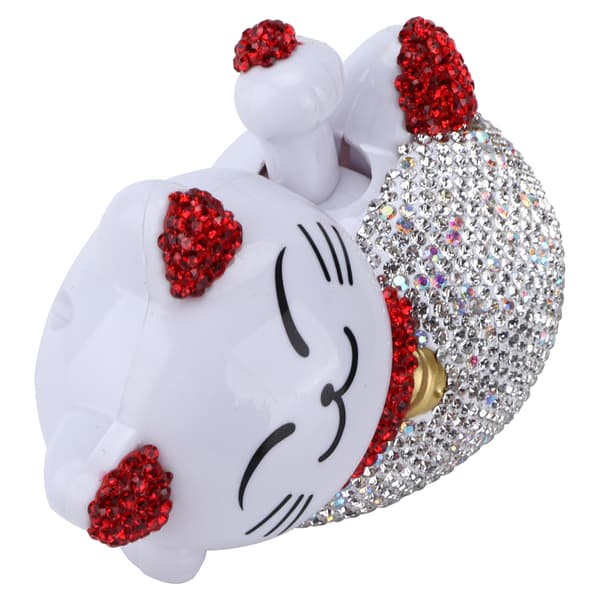 Fortune Lucky Cat Bling Rhinestone Rød Universal Midtkonsoll Dashborddekorasjon
