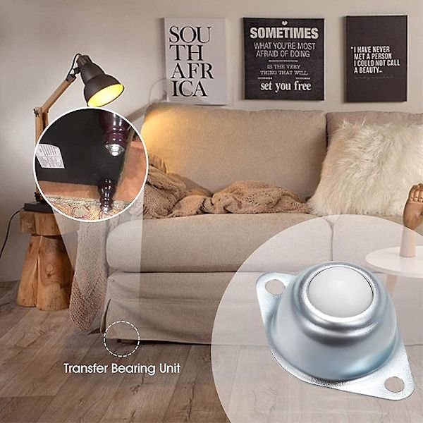 Piao Små kuglehjul Heavy Duty transportørrulle 4 stk kuglehjul Nylon kugleoverførsel Møbler Maskiner og bagage glidende overførsel 1 inch