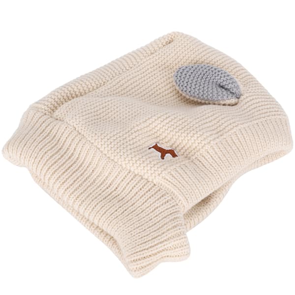 Stickad Hundmössa Varm Vinter Husdjur Hatt Mysig Rolig Kostym Valpmössa Beige