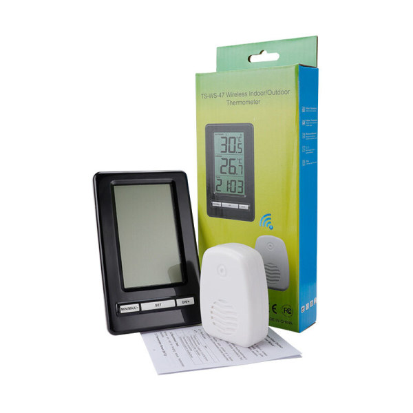 Trådløs digital LCD indendørs og udendørs termometer temperaturmåling