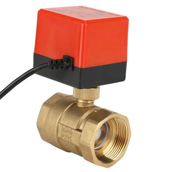 24V DC 2-vejs motoriseret kuglehane i messing DN40 G1 1 2 tommer