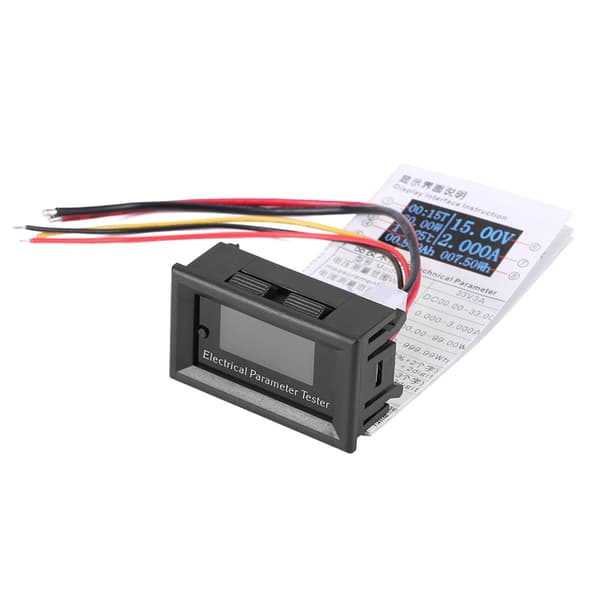 7 i 1 OLED elmätare - spänning, ampere, ström, effekt, energitestare (33V/10A, vit)