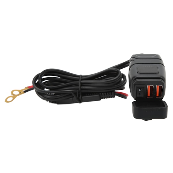Vandtæt Motorcykel Dobbelt USB Oplader SAE til USB Adapter med Indbygget Voltmeter til Computer