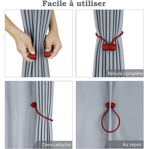 4 stycken hörlursgardin jujube ox senan pärlor magnetiskt spänne gardin