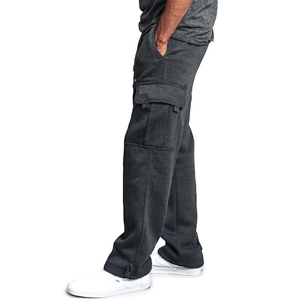 Miesten yksiväriset kiristysnauhahousut Dark Grey XL