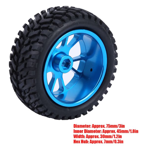 75mm RC-fälg i legering Blå Rallydäck för WL 1/18 A959 A979 A969 Racingbil