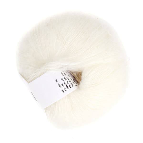 Myk mohair Pashmina strikket ullgarn (hvit)