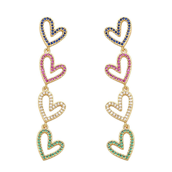 Øreringe Vintage Zircon Heart Stud Fashion smykker Ac8634 Heart Stud