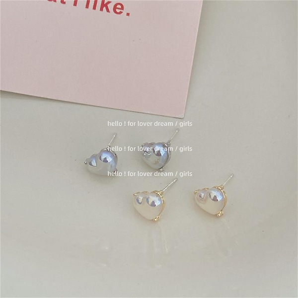 Örhängen Pearl Heart Stud Girls&#39; Modesmycken Ac2572 D278