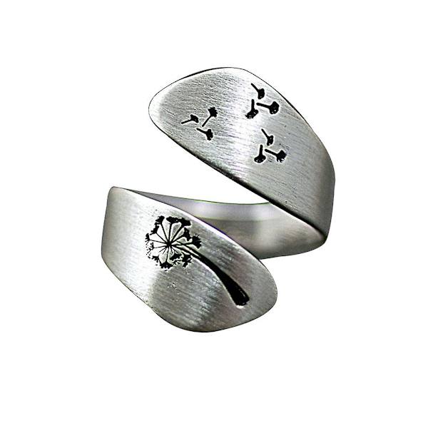 Enkel Kvinnor Maskros Spiral Öppning Finger Ring Justerbar Party Smycken Present