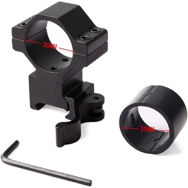 25,4 mm 1&#39;&#39;/30 mm Quick Detach Scope Rings Convert Rings Ring, 20 mm Weaver Picatinny för infraröd Night Vision Scope Torch