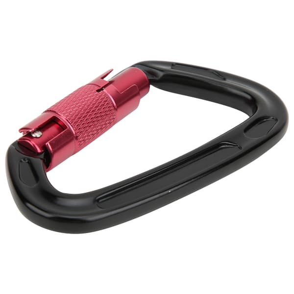 7075 Flygplansaluminium Master Lock Karabiner D-Ring Säkerhetsspänne Säkerhetsutrustning för utomhusklättring Camping Hängmatta Svart