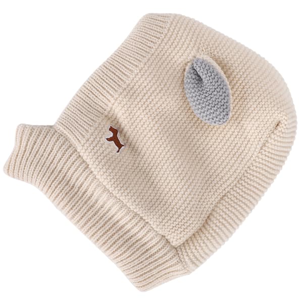 Stickad Hundmössa Varm Vinter Husdjur Hatt Mysig Rolig Kostym Valpmössa Beige