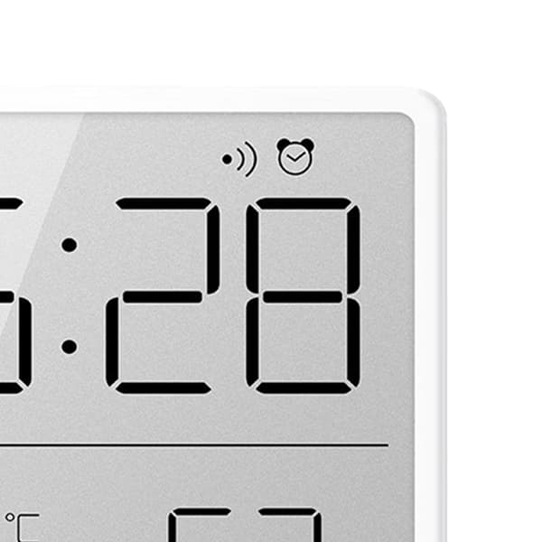 Digital väckarklocka med LCD-skärm Temperatur Luftfuktighetsdisplay för Hem Sovrum Kontor Vit 8218