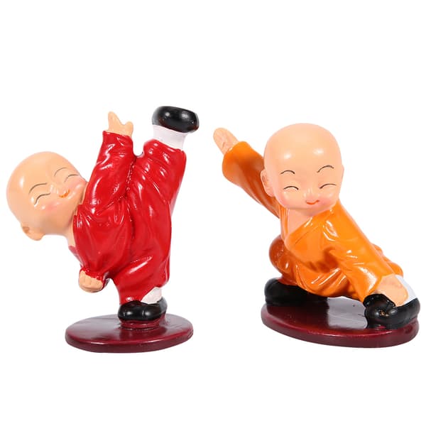 Kungfu Lille Munk Figur Sæt - Buddhistisk Skulptur Hjemindretning & Gave