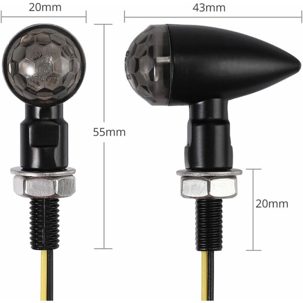 4 stk 12V E24 4LED Amber Blinker MINI Universal Vandtæt til Motorcykel M8