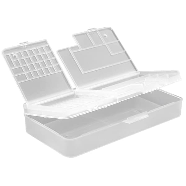 Skruv Organizer Vit Transparent Rektangulär Stark PP Låsdesign Hårdvaru Organizer för Reparationsverktyg Komponent Transparent Låda