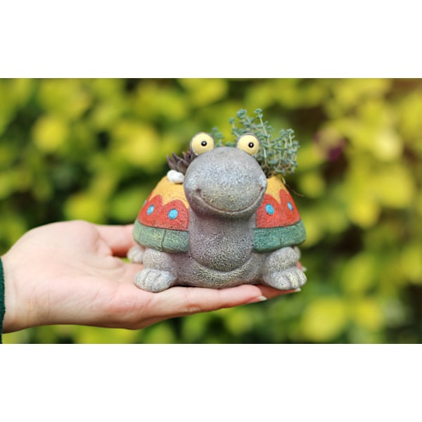 Urtepotte, tegneserieskildpaddeurtepotte, saftig vase, dekorativ urtepotte, mini sukkulent kaktusurtepotte (farve),