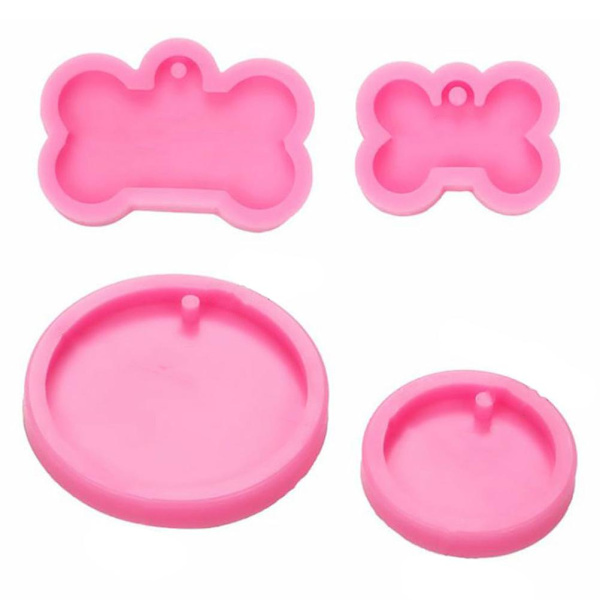 4kpl Diy Dog Tag Mold Bone Keychain Mold Avaimenperän molds