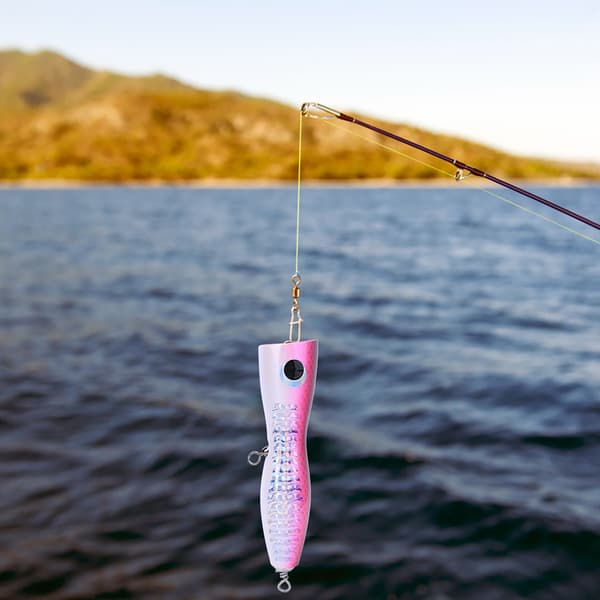 Træ Stor Kunstig Popper Fiskeagn Topvand Simulering Agnsøfiskeri Tacklepink