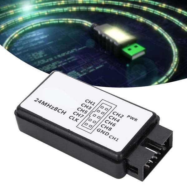 USB Logikanalysator 8 Kanal 24MHz Digital Lommeformat Mini Enhedssæt