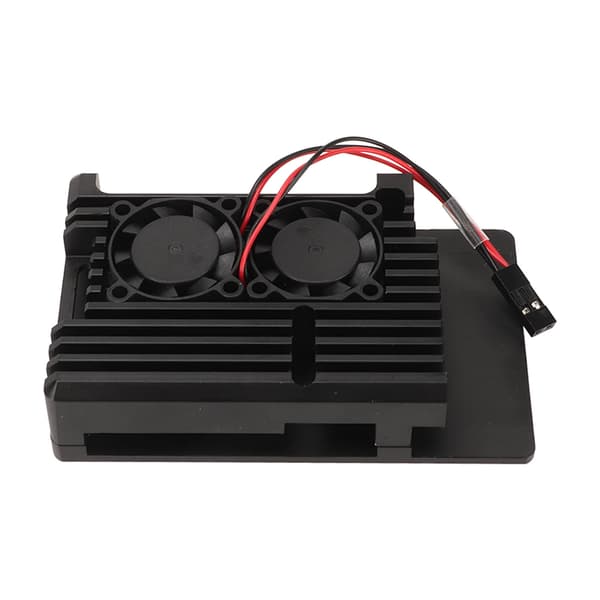 Raspberry Pi 4b Aluminiumlegering Køleplade Kølekasse Dobbelt Ventilator Varmeafledning