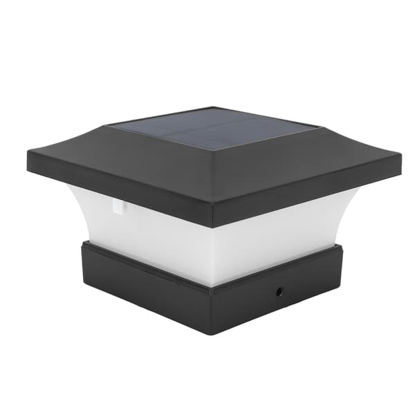Solar Stolpehatt Lys 3W 6000K Hvit 2000mAh IP65 LED Solcellelampe for Gårdsplasser Gjerder Bro