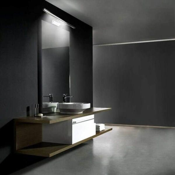 Kylpyhuoneen peilivalo LED 5W valaisinpöytä vedenpitävä IP44 säädettävä 180° kytkimellä ruostumaton teräs Lightin
