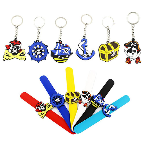 12 stk Skull Head Nøglering Praktisk Mode Cool Charm Pirate Theme Unik Pung Taske Pendant Nøglering