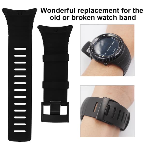 Suunto Core Black Universal Gummiklokkerem Erstatningsrem
