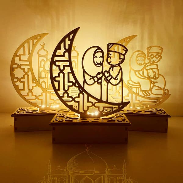 Ramadan LED Lampe Bærbar Eid Nattlys Borddekorasjon