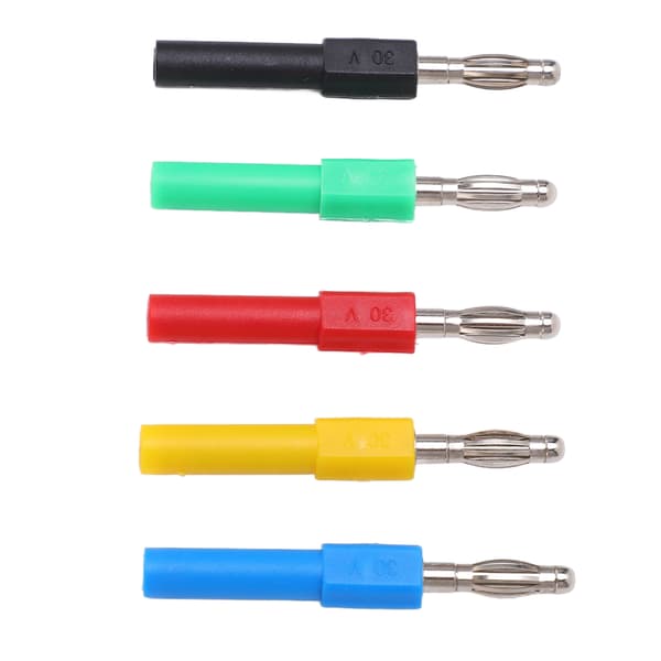 5 st J20012 Banankontaktadapter 4 mm hane till 2 mm hona för multimeter