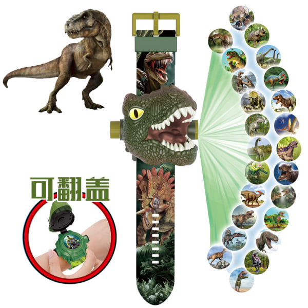 Tyrannosaurus rex tegneserieprojektionsur til børns legetøj