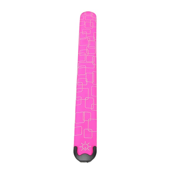 USB Oppladbart LED Sikkerhetsarmbånd Lys Justerbart 3 Nivåer Rosa for Nattløping