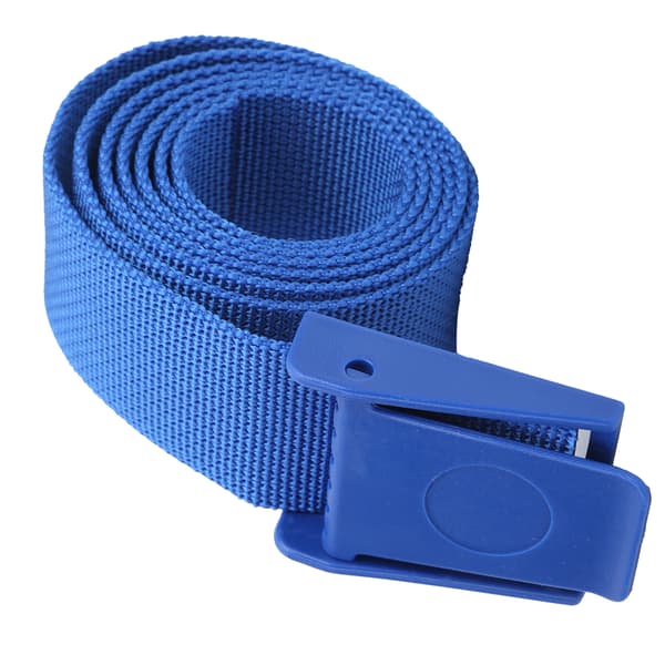 150 cm letvægts nylon webbing bælte med plastikspænde tilbehør blå