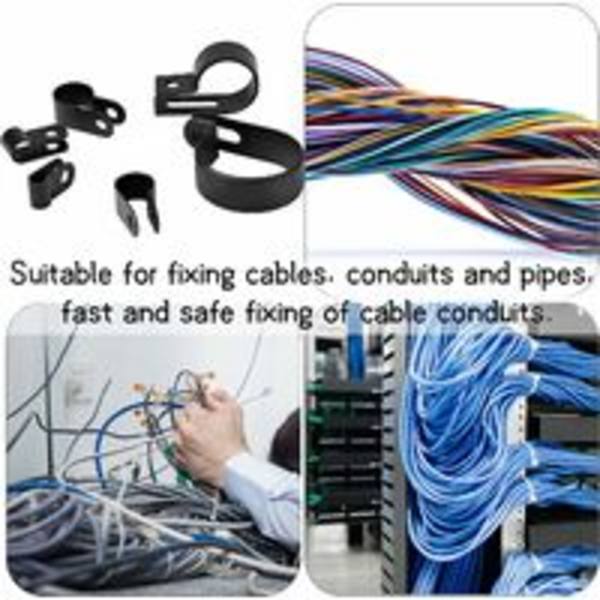 200 ST Nylon-R buntband, kabelklämma, elkabelklämma, mesh , ledningsband, kablar, gör det själv, väggar - Ø 5/6/9/12/19/28mm (svart)